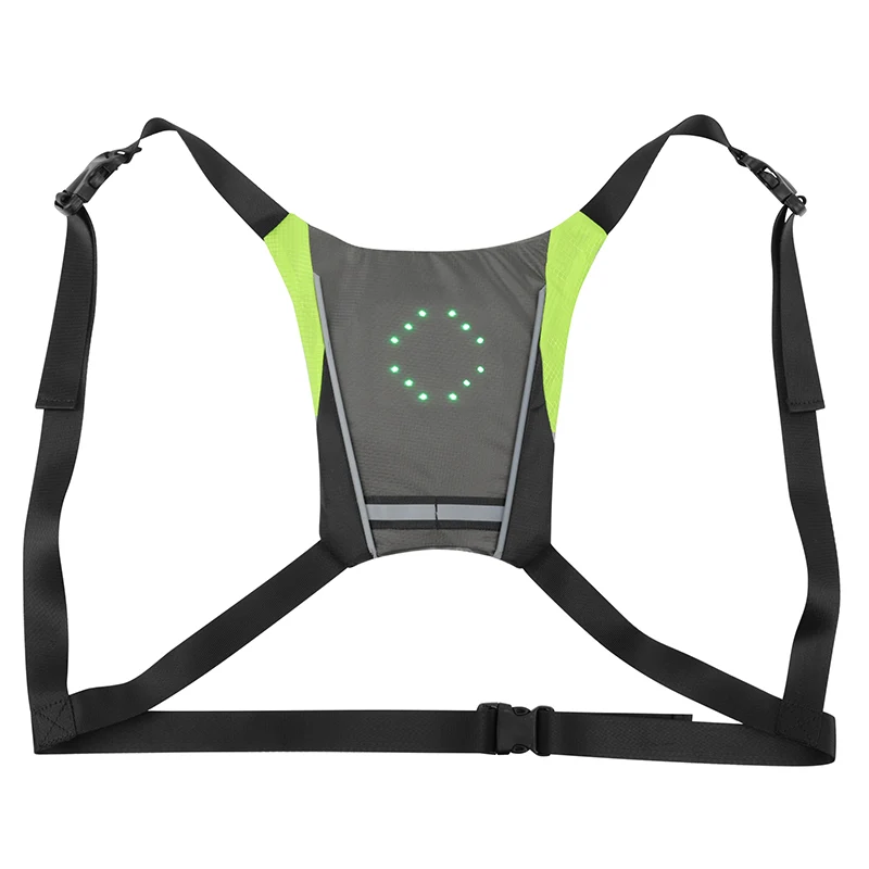 Veste-Gilet-Baudrier Sécurité Avec Signalisation Intégrée 48 Leds Avec Indicateur Direction Et Telecommande Cintre Sans Fil (H20Xl20 cm) Rechargeable Usb -Newton