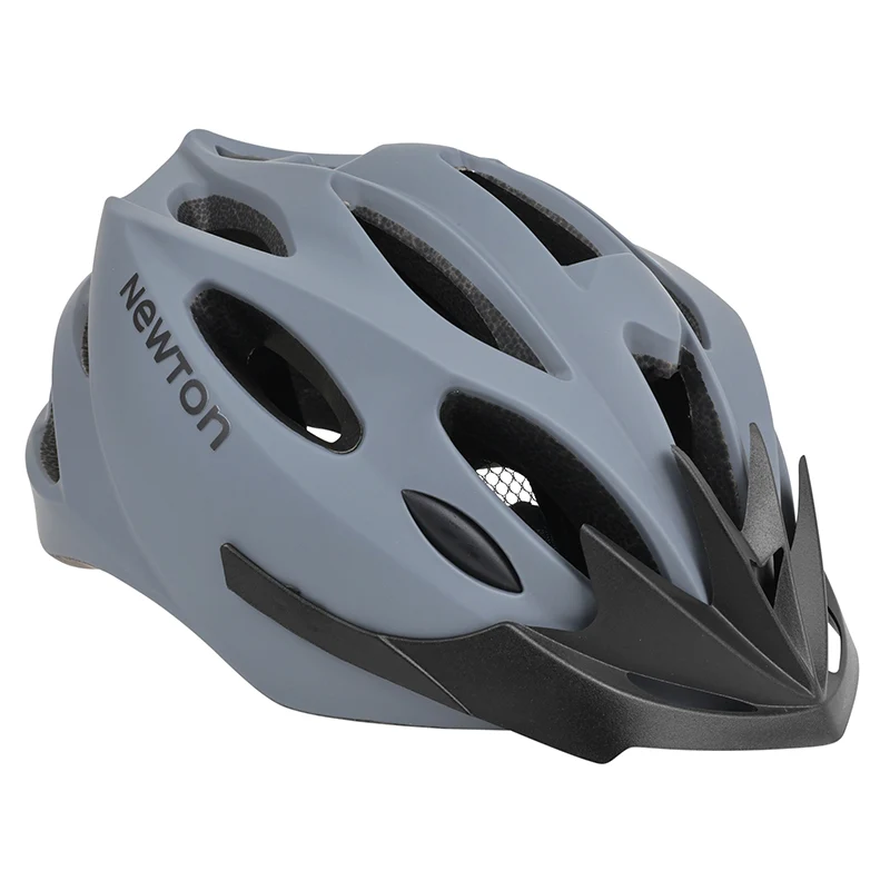 Casque Vélo Adulte Newton Route-VTT Sport Gris In-Mold Fermeture Boucle Fidlock Taille 55-58 Avec Visiere Et Lock (Vendu En Boite)