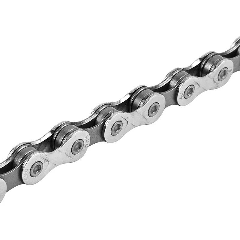 Chaîne Vélo 9V. Route-VTT Newton Kmc X9 Argent-Gris 116 Maillons Compatible Shimano-Sram Avec Connecteur (En Boite)