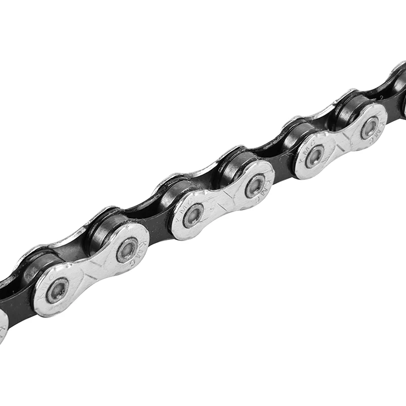 Chaîne Vélo 10V. Route-VTT Newton Kmc X10 Argent-Noir 136 Maillons Compatible Shimano-Sram Avec Connecteur (En Boite)