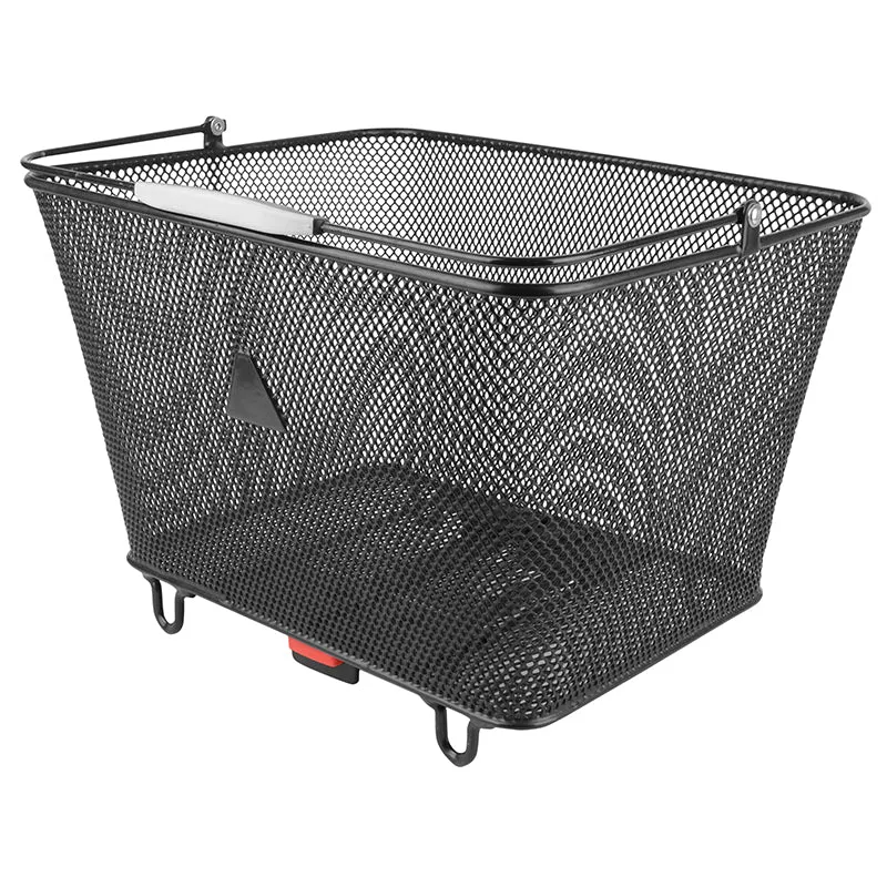 Panier Arrière Acier Nid Abeille City Noir Avec Fixation Clip Adaptable Sur Tout Porte Bagage 32L(41 X 31 X 21 cm) -Inclus Platine Porte-Bagage-