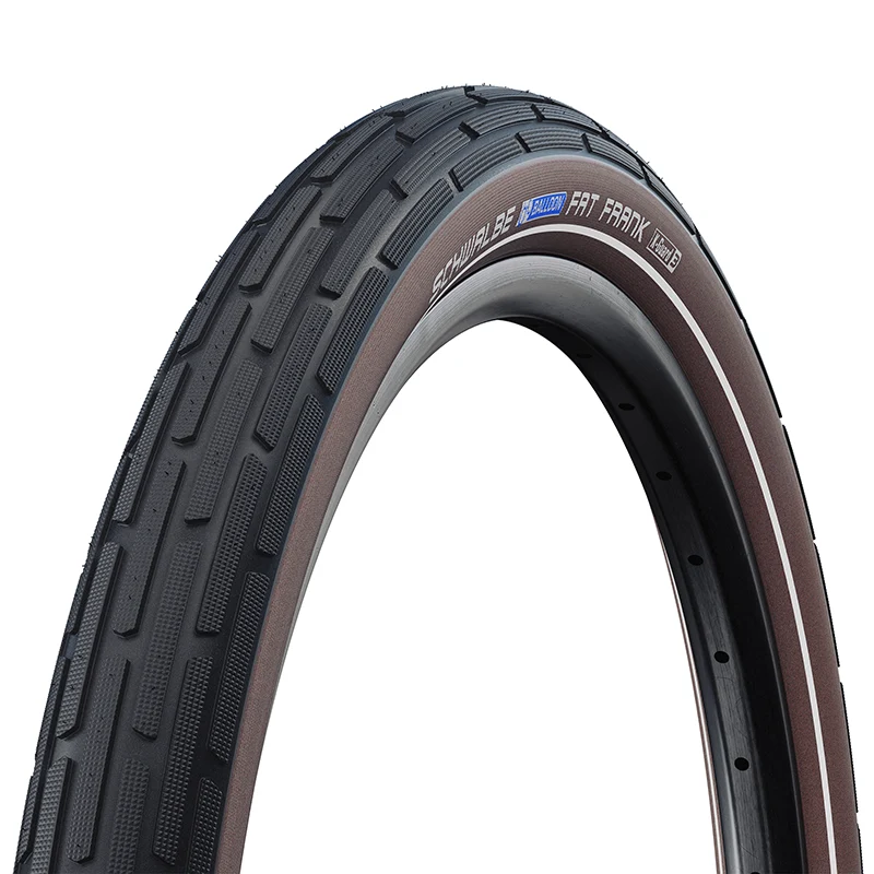 Pneu VTT Urbain 29 X 2.00 Schwalbe Fat Frank Noir Flanc Marron Reflex Tr (50-622) Renfort K-Guard (Twin Skin)
