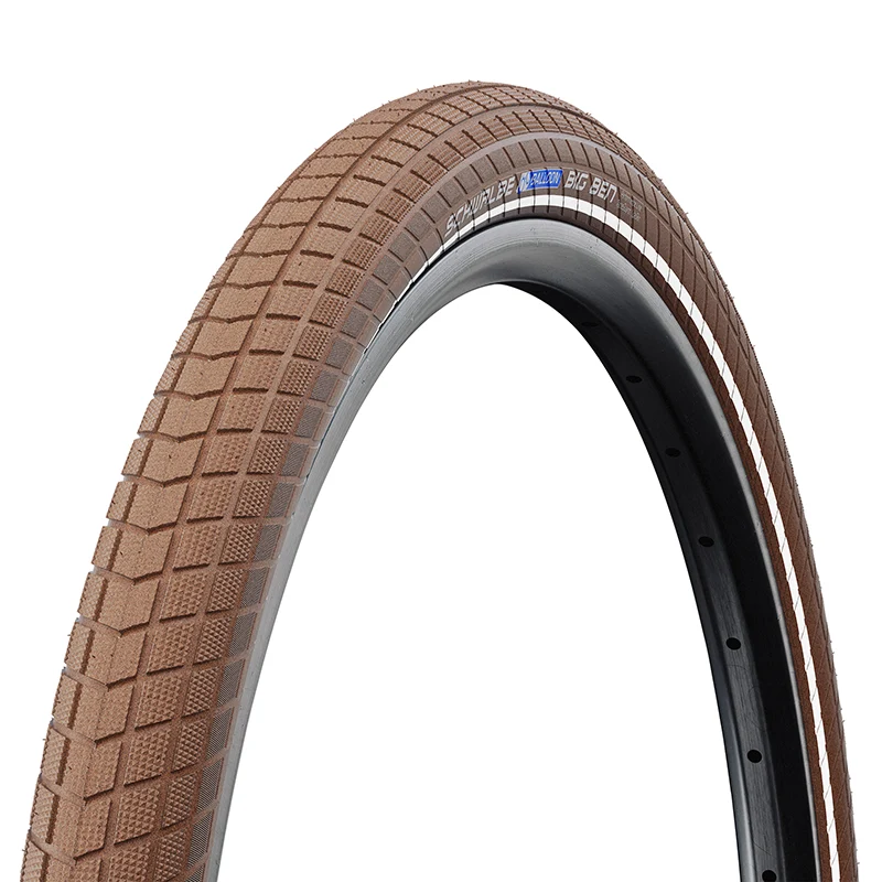Pneu VTT Urbain - VAE 700 X 50 Schwalbe Big Ben Tr Marron (50-622) Renfort K-Guard Flanc Reflex (Twin Skin) Homologué VAE
