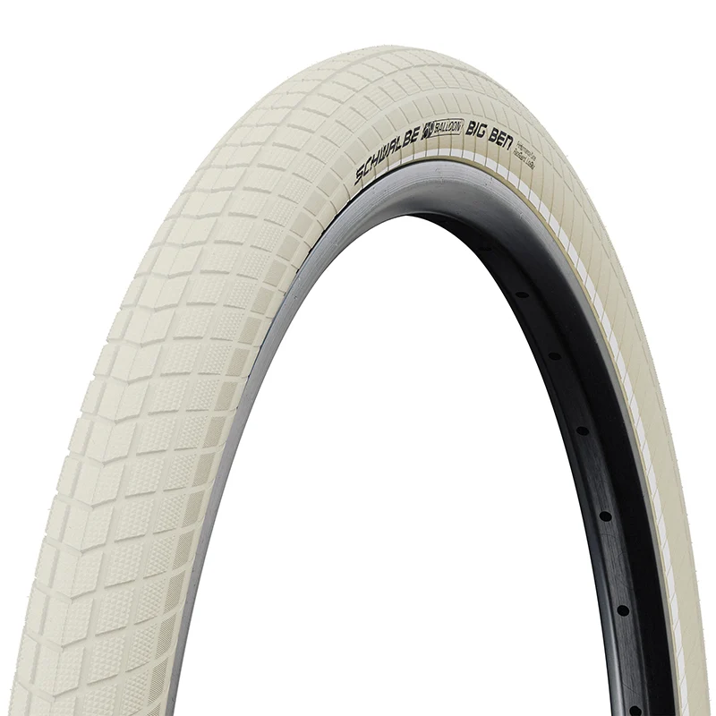 Pneu VTT Urbain - VAE 700 X 50 Schwalbe Big Ben Tr Creme (50-622) Renfort K-Guard Flanc Reflex (Twin Skin) Homologué VAE