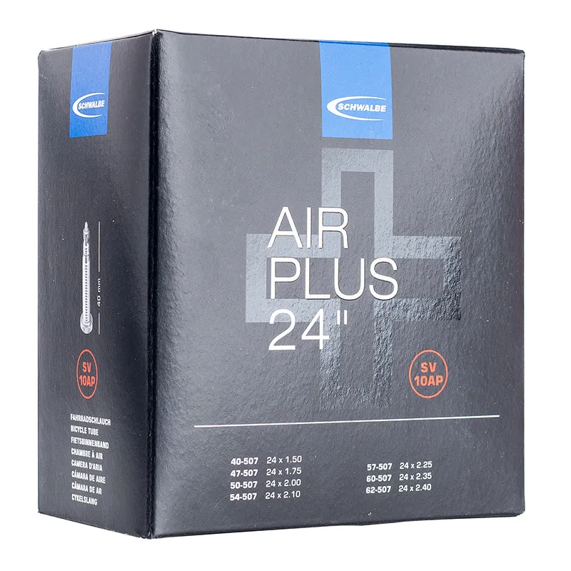 Chambre A Air Vélo 24 X 1.50-2.4.00 VTT Schwalbe Air Plus Valve Standard Tout Alu Valve Presta 40 mm (40-62X507) (Sv10Ap)
