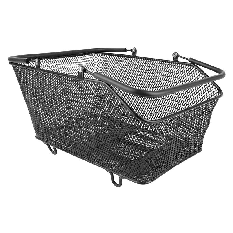 Panier Arrière Acier Nid Abeille City Noir Avec Fixation Clip Adaptable Sur Tout Porte Bagage 27L(41 X 31 X 21 cm) -Inclus Platine Porte-Bagage-