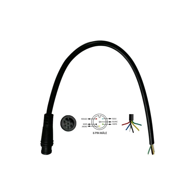 Câble Connecteur Étanche 6 Pins Femelle pour Trottinette Électrique