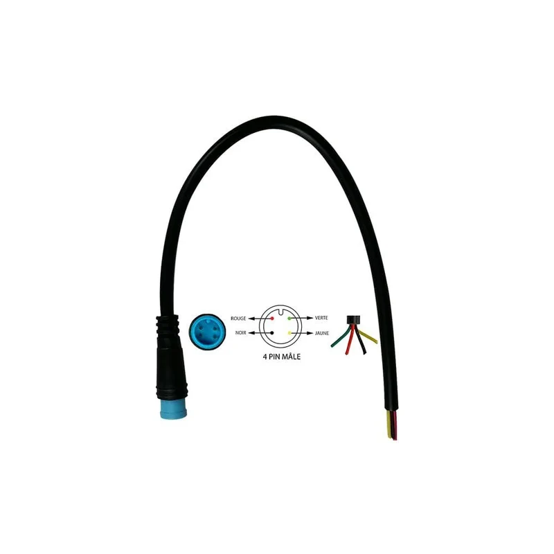 Câble Connecteur Étanche 4 Pins Male pour Trottinette Électrique