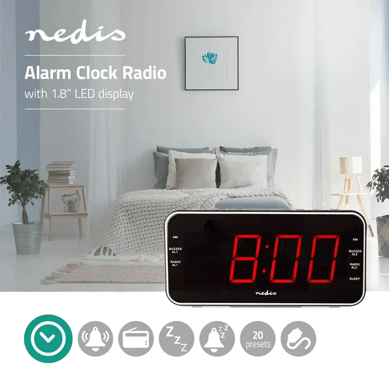 Radio Reveil FM avec alarme numérique