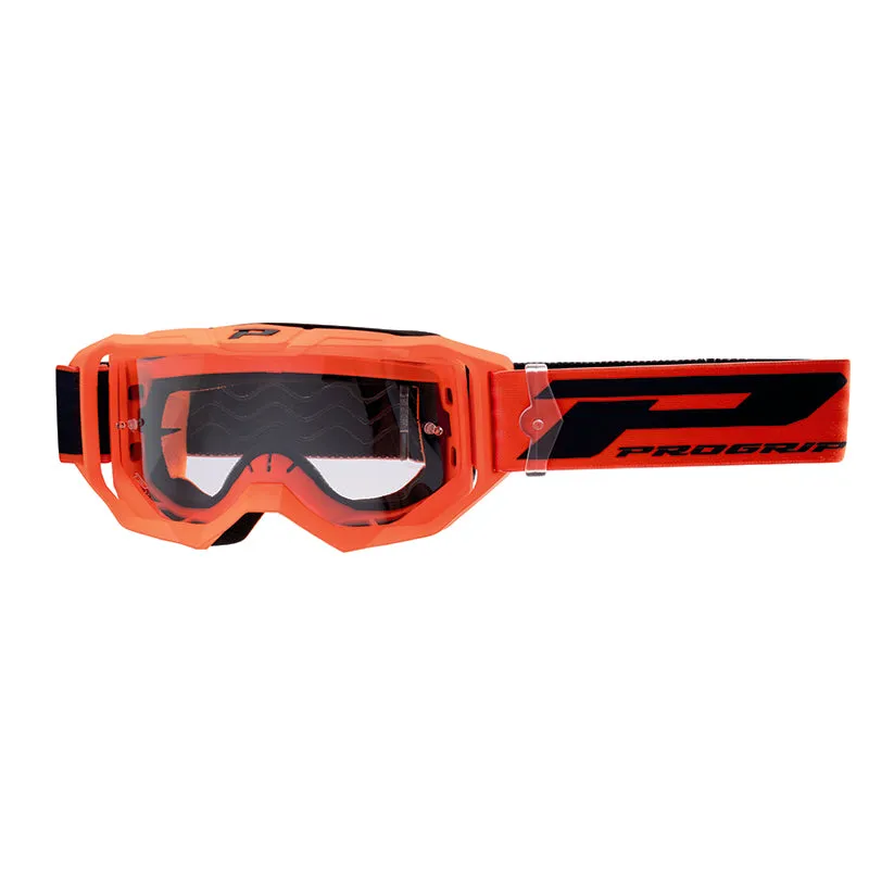 Masque-Lunettes Cross Progrip 3300 Tr Vision Go Orange Fluo Mat Ecran Transparent Anti-Rayures-Anti U.V.-Anti-Buee (Homologué Ce-En-N° Ac-96025 Rev.2)