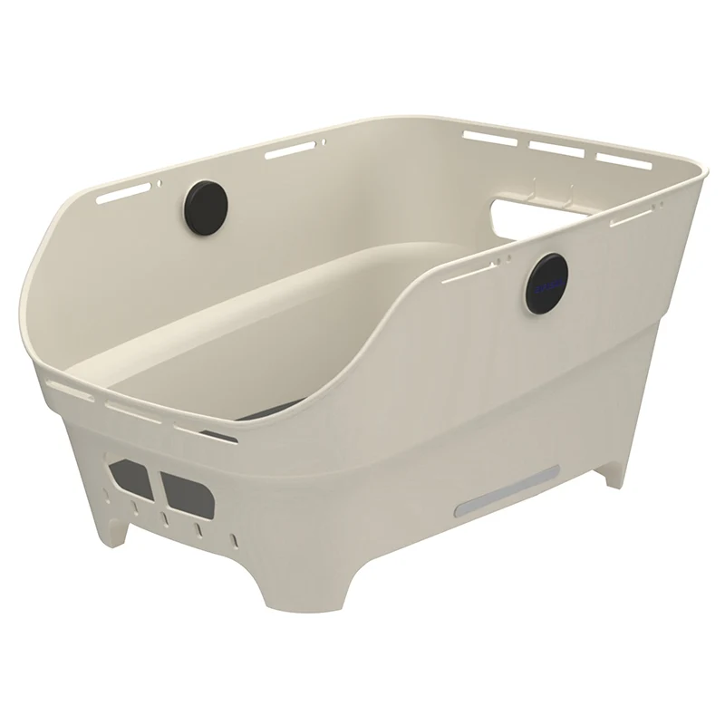 Panier Arrière Synthetique Recycle Cento Neo Basil Blanc Casse Fixation Wsl (46X35X25 cm) Compatible Systeme Mik 2.0 (Fixation Inclus)