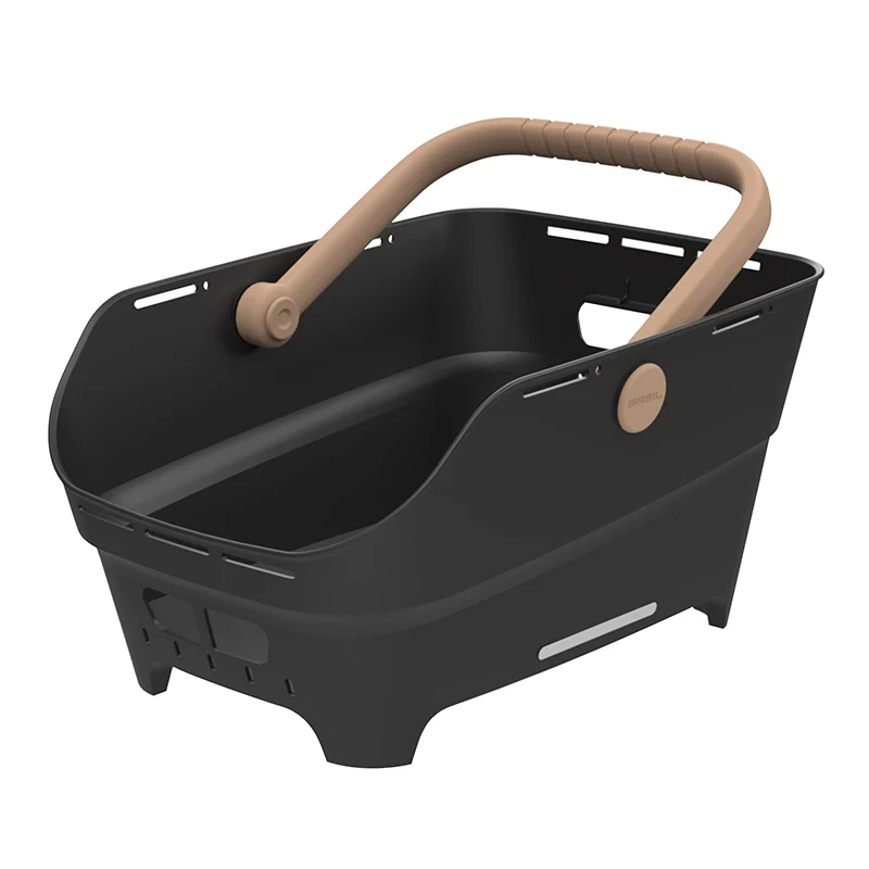 Panier Arrière Synthetique Recycle Cento Neo Mik 2.0 Basil Noir (46X35X25 cm) Compatible Systeme Mik 2.0 (Fixation Inclus)