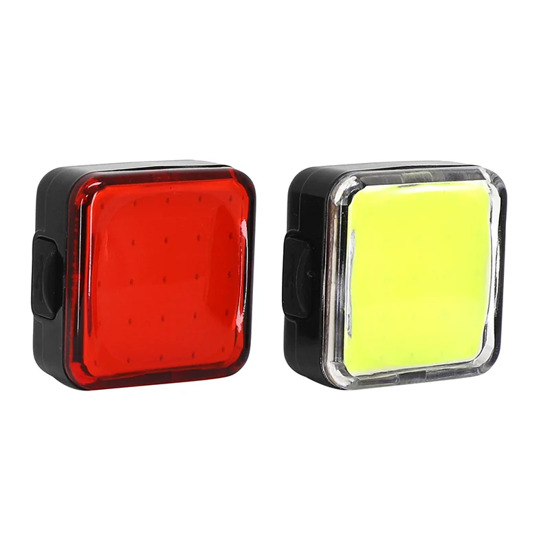 Éclairage Vélo Usb Kit Newton Cob Leds 100-50 Lumen Jaune-Rouge-Noir 7 Modes (Avant + Arrière)