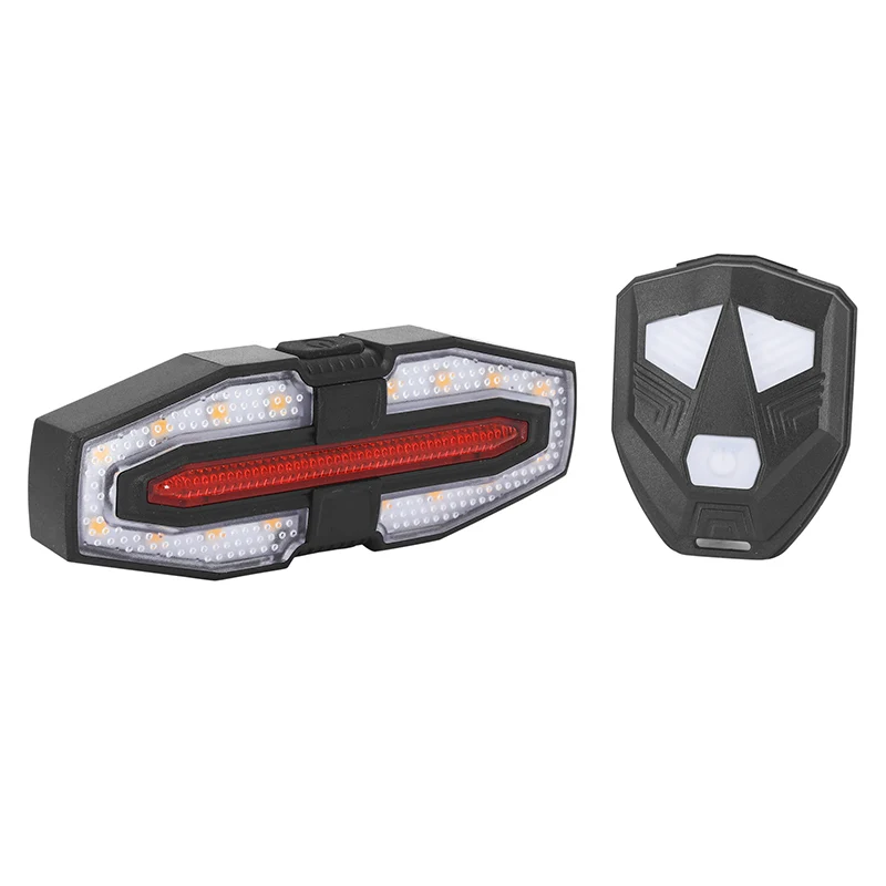Éclairage Vélo Directionnel Usb Arrière Sur Tige De Selle Avec Clignotant Et Bouton Indicateur De Direction Sans Fil Noir LED 30 Lumen (5 Fonctions En Fixe Et Clignotant) -Newton-