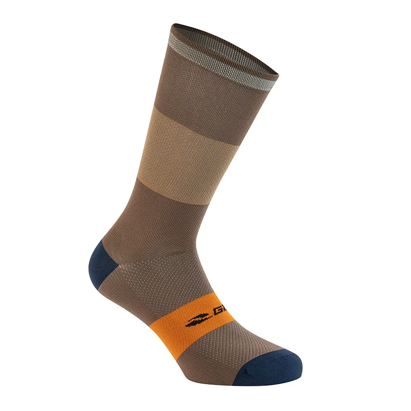 Chaussettes - Socquettes Été Gist Reflex Marron 36-39 Avec Bande Reflechissante - Hauteur 20 cm (Paire)