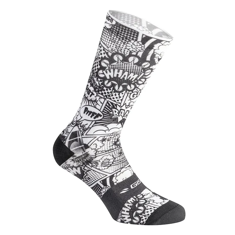 Chaussettes - Socquettes Été Gist Trendy Comics Noir Et Blanc 38-42 Ecologique - Hauteur 20 cm (Paire)