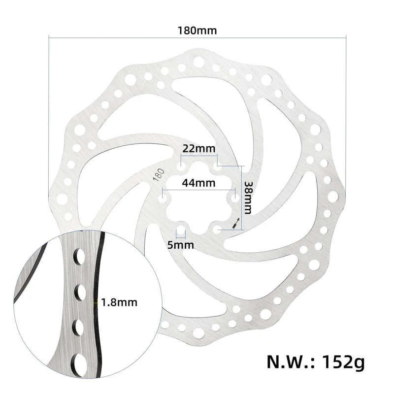Disque de Frein Circulaire 180mm Trottinette et Vélo Électrique avec 6 Trous
