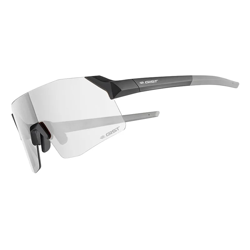 Lunettes Vélo Adulte Gist Rocket Monture Noir Mat Verres Photochromiques Qui S'Adaptent Automatiquement A La Luminosite (Verre Cat 1-3)