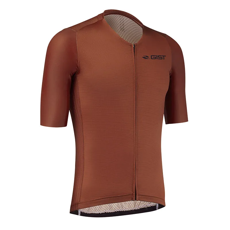 Maillot Gist Été Podium Manches Courtes Zip Total Rouge Brique M