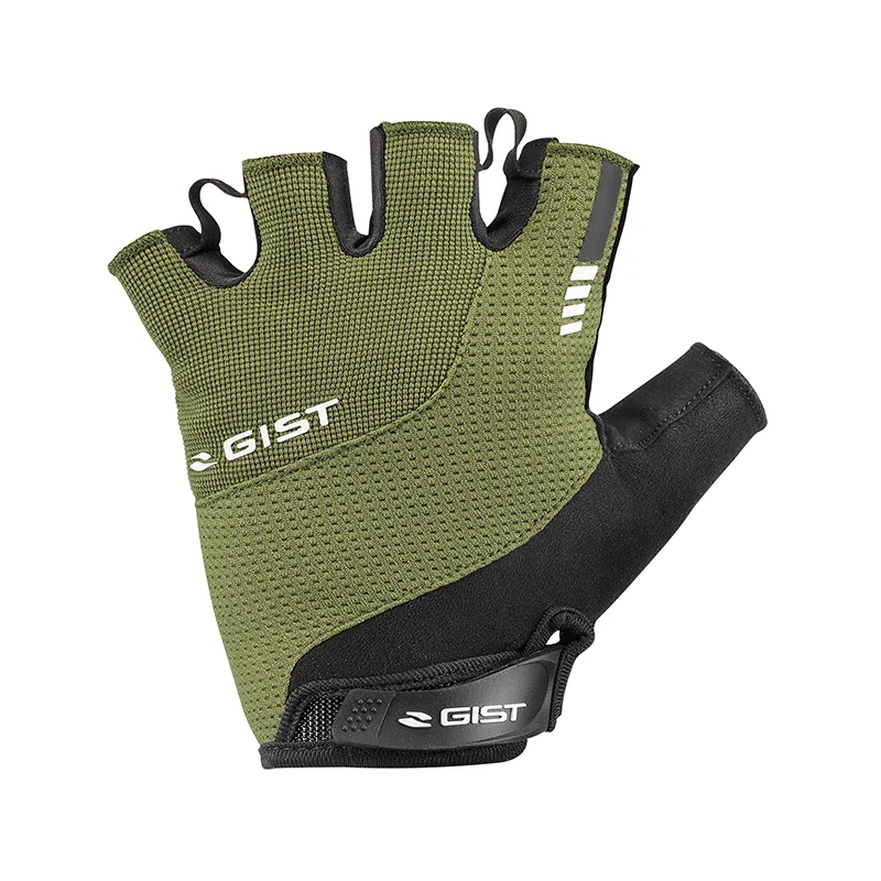 Gants Vélo Court Gist Kontrol Été Vert Militaire XL (Paire Sur Carte) Avec Velcro