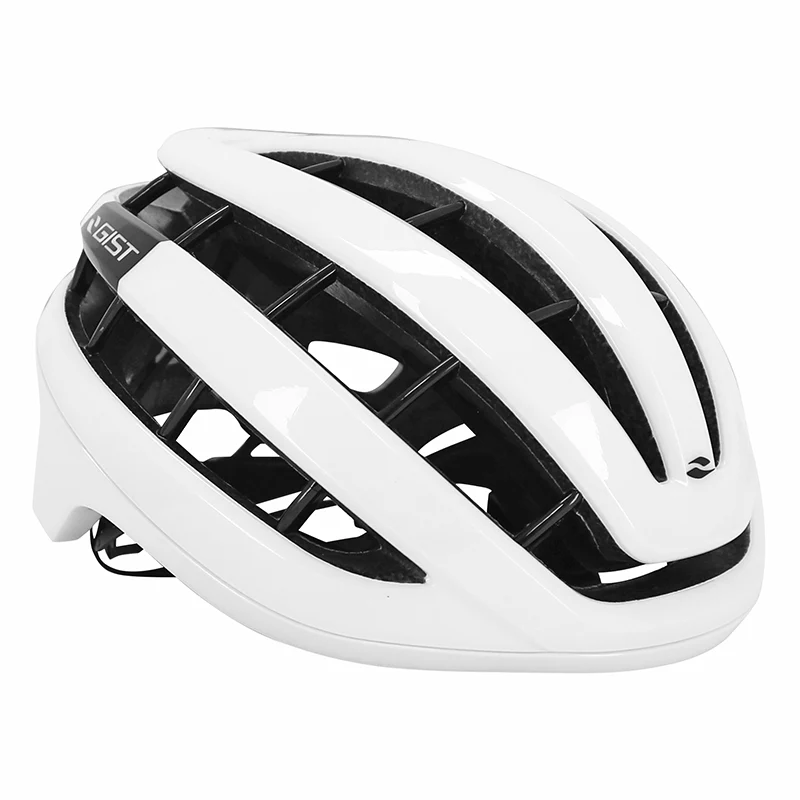 Casque Vélo Adulte Gist Route Rapido Blanc Brillant Taille 56-62 Réglage Molette 255 G (Compatible VTT - Gravel)