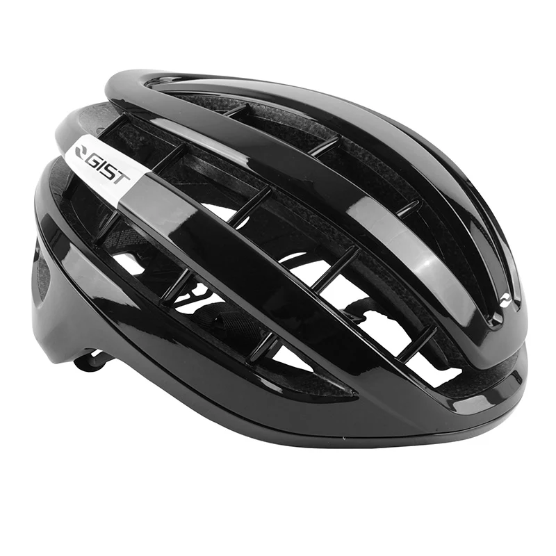 Casque Vélo Adulte Gist Route Rapido Noir Brillant Taille 56-62 Réglage Molette 255 G (Compatible VTT - Gravel)