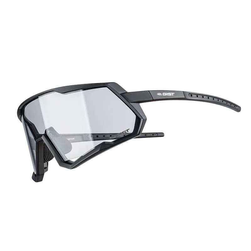 Lunettes Vélo Adulte Gist Mask Monture Noir Verres Photochromiques Qui S'Adaptent Automatiquement A La Luminosite Protection 100% Uv - (Verre Cat 1-3)