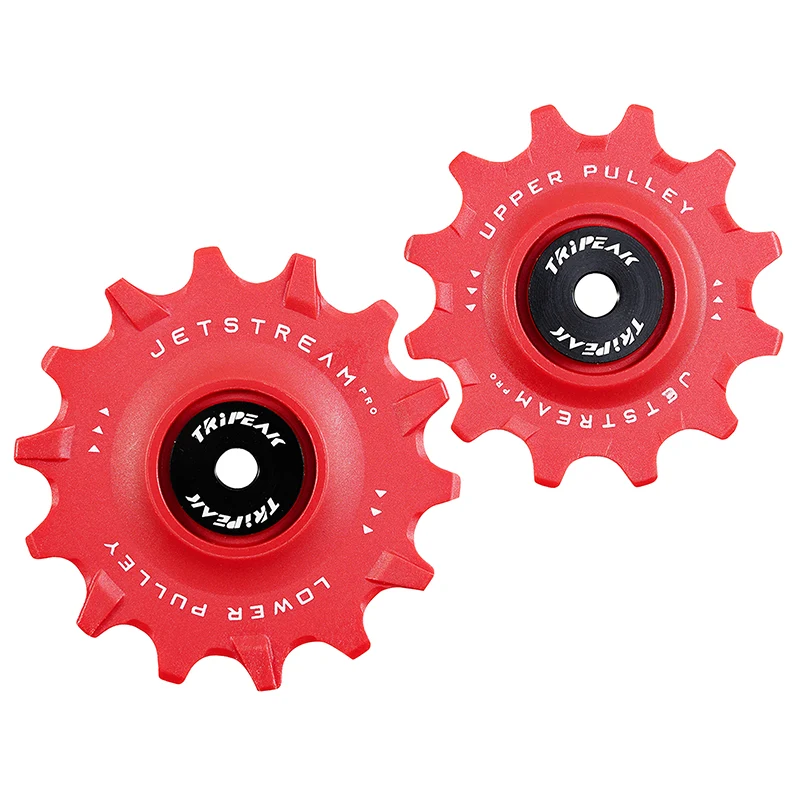 Galet Dérailleur Route Tripeak 12-14 Dents Céramique 11V. Shimano Dura-Ace R9100 - Ultegra R8000 -105 R7000 Rouge (Blister De 2)