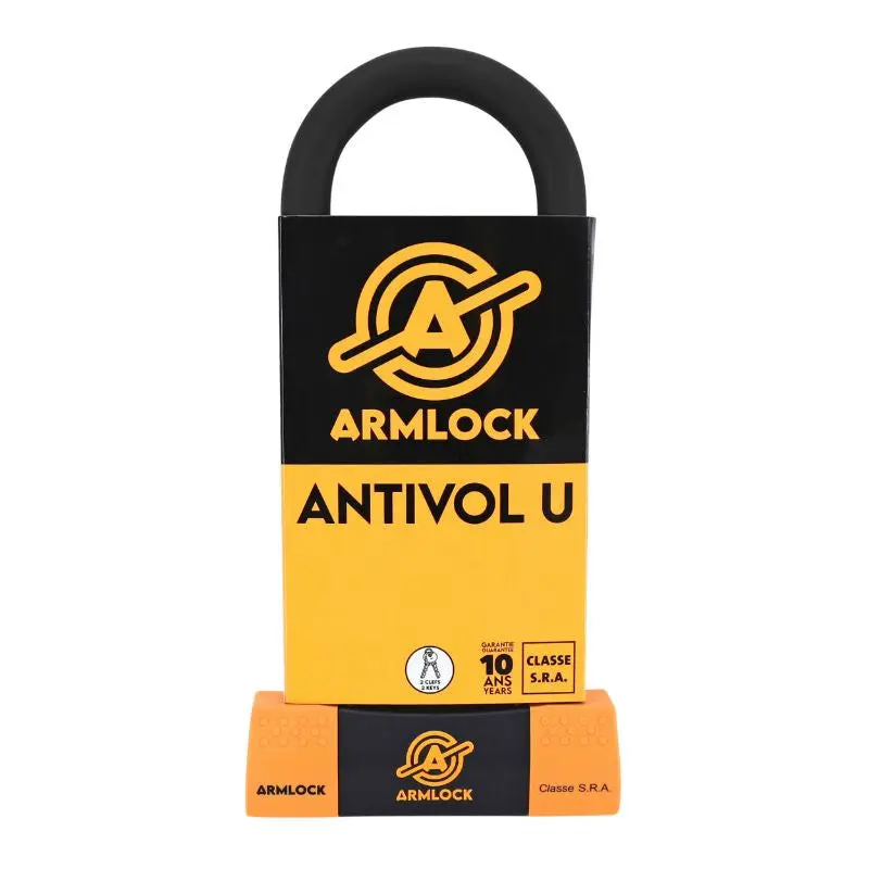 ANTIVOL U ARMLOCK CK3 NOIR/ORANGE 85 x 310 mm (DIAM 18 mm) (CLASSE SRA)