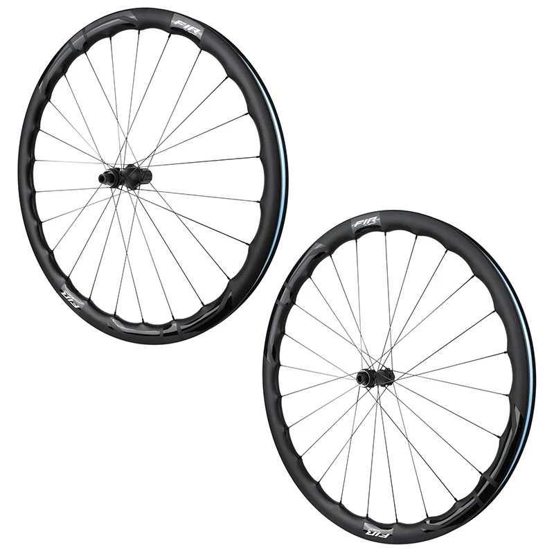 Roues Route Disque 700 Fir Fc 38 Pro Centerlock Carbone Noir Cassette Shimano 12-11V Axe Traversant 12-100 Et 12-142 Hauteur-Profil 38 mm (Paire) - Tubeless Ready