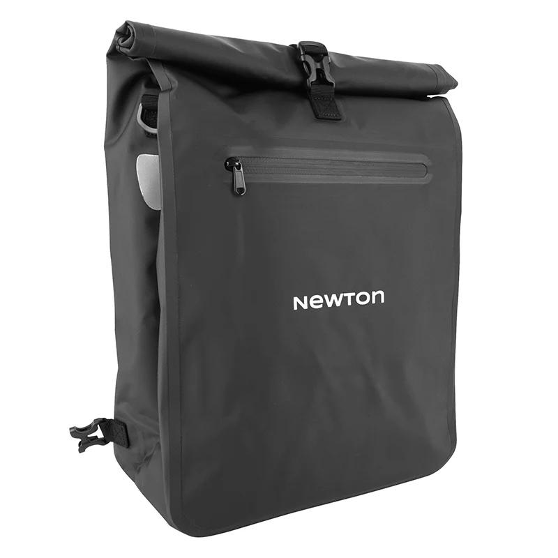 Sacoche Arrière Vélo Laterale Sac A Dos Newton Noir Droit-Gauche 18L Fixation Quick Lock Et Velcro Pour Porte Bagage Avec Systeme Antivol (27 X 14 X 49 cm)