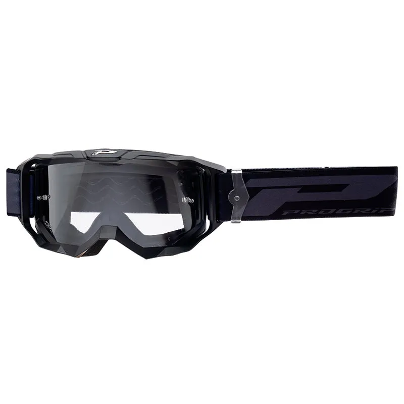 Masque-Lunettes Cross Progrip 3300 Tr Vision Go Noir Mat Ecran Transparent Anti-Rayures-Anti U.V.-Anti-Buee (Homologué Ce-En-N° Ac-96025 Rev.2)