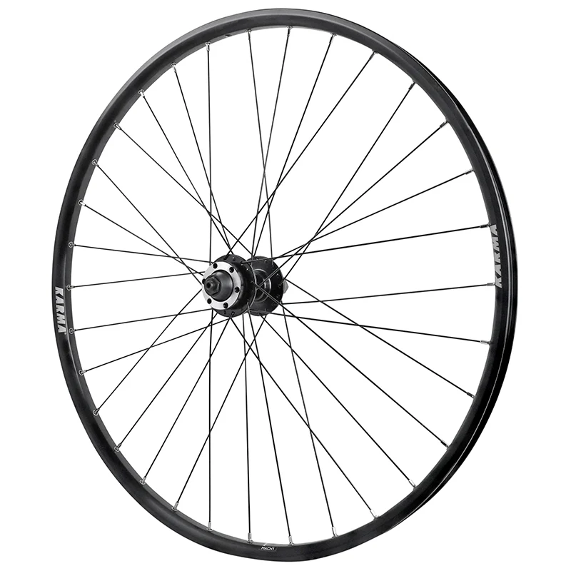 Roue VTT Disque Blocage 27.5" Karma Arrière Noir Moyeu Velox Disque 6 Trous Roue Libre Type Shimano 7-6-5V Compatible VAE Jante 21C 32 Rayons -Poids Max 150 Kg-