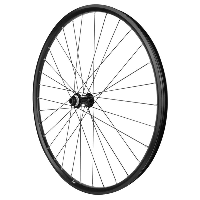 Roue VTC - Cargo - VAE - E-Bike - Longtail Centerlock Axe Traversant 700 X 35 - 28" Kargo L Moyeu Shimano Deore M475 Avant Noir (Renforcé) Jante 25C 32 Rayons Acier -Poids Max 225 Kg-