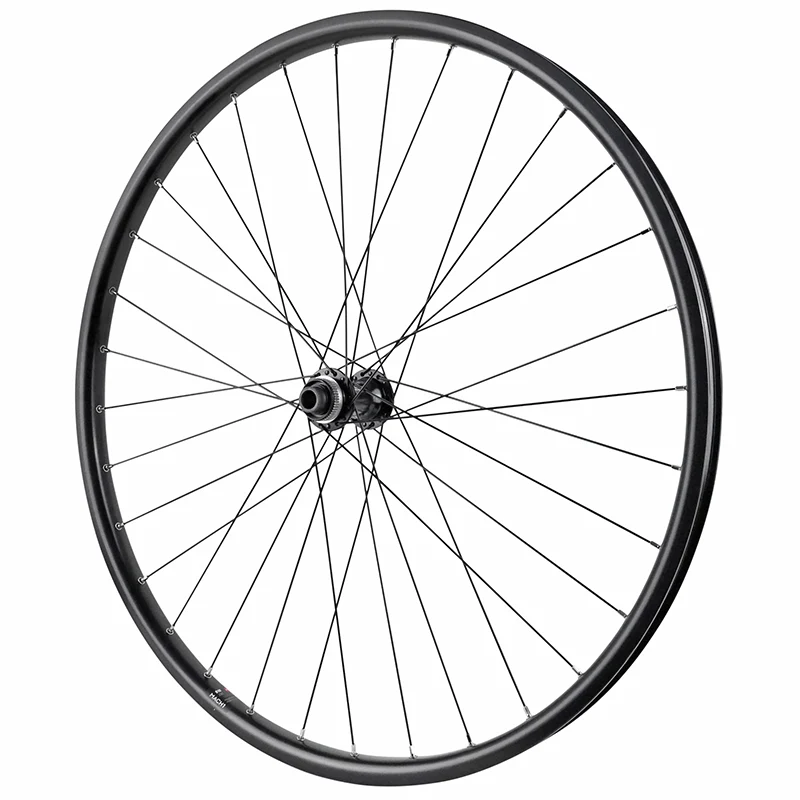 Roue VTC - VAE Disque 700 X 35 Double Paroi Avant Moyeu Shimano Tc500 Centerlock Tubeless Ready Axe Traversant 15-100 Noir Jante 23C 32 Rayons -Poids Max 180 Kg-