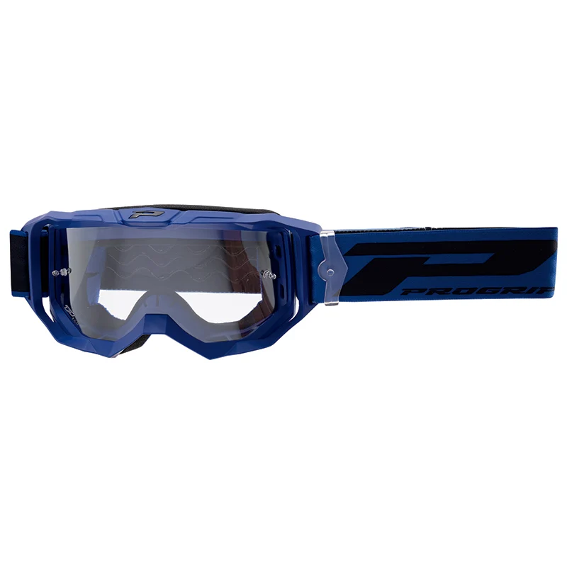Masque-Lunettes Cross Progrip 3300 Tr Vision Go Bleu Mat Ecran Transparent Anti-Rayures-Anti U.V.-Anti-Buee (Homologué Ce-En-N° Ac-96025 Rev.2)
