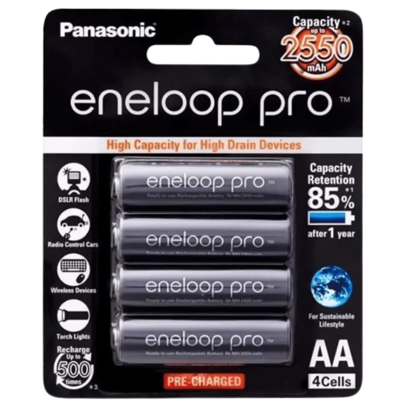 Batteries 4x AA Sanyo Eneloop Pro BK-3HCCE 2500mAh