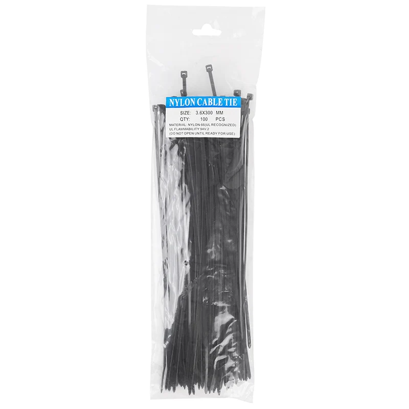 Collier De Serrage Nylon Type Rilsan 3,6 X 300 mm Noir (Par 100)