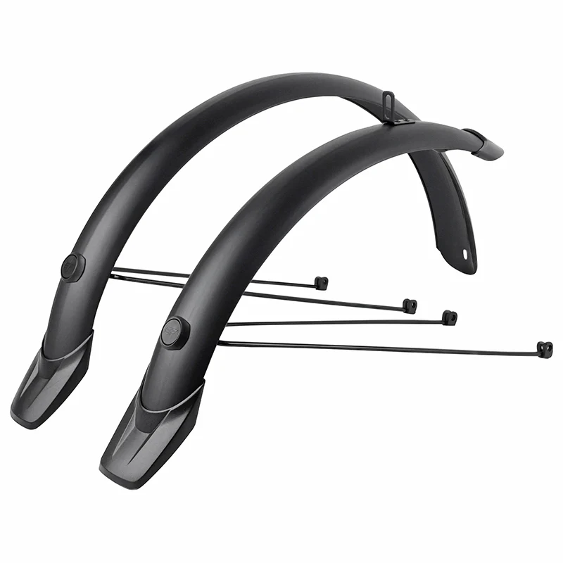 Garde Boue Tringles 20'' Eurofender Tempo Arrondi 58 mm Noir Mat (Paire) Avec Fixation Doubles Tringles Amovibles Noires