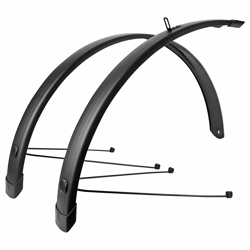 Garde Boue City-VTC Tringles 28'' Eurofender Tempo Square 58 mm Noir Mat (Paire) Avec Fixation Doubles Tringles Amovibles Noires