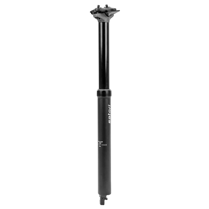 Tige De Selle VTT Télescopique Atlas Pro Alu Noir Diam. 31.6 L428 mm (Réglage Par Câble Interne Débattement 150 mm) Manette Commande Au Cintre