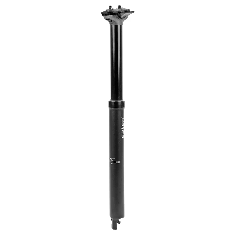 Tige De Selle VTT Télescopique Atlas Pro Alu Noir Diam. 31.6 L324 mm (Réglage Par Câble Interne Débattement 100 mm) Manette Commande Au Cintre