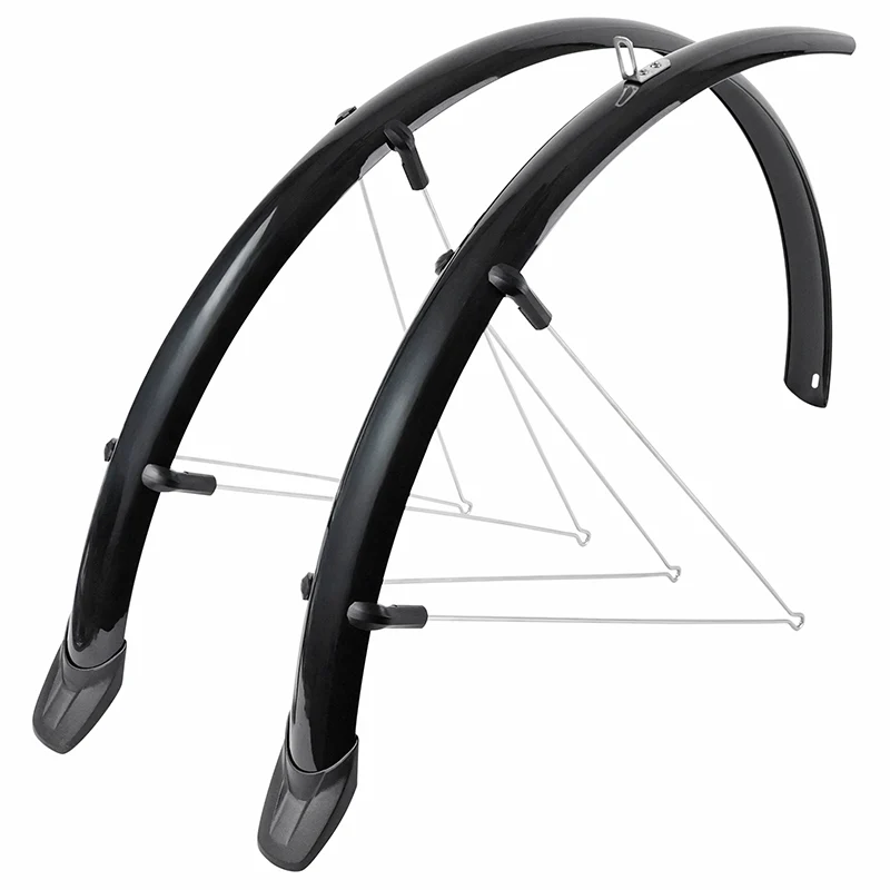 Garde Boue City-VTC Tringles 28'' Eurofender Rapido 46 mm Noir (Paire) Avec Fixation Rapido