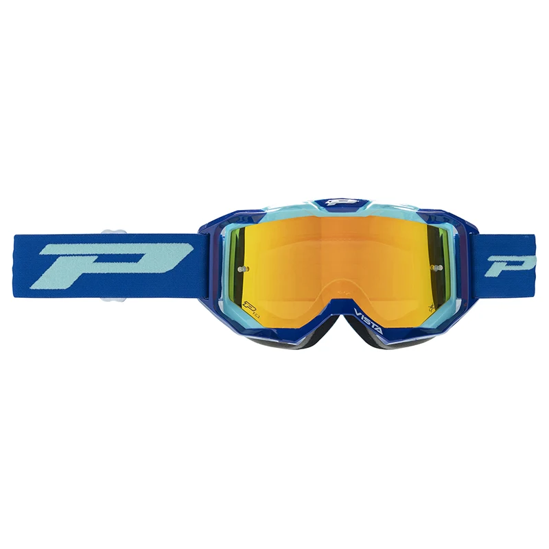 Masque-Lunettes Cross Progrip 3303 Fl Vista Multilayered Bleu-Turquoise Ecran Miroir Jaune Anti-Rayures-Anti U.V.-Anti-Buee (Homologué Ce-En-N° Ac-96025 Rev.2)