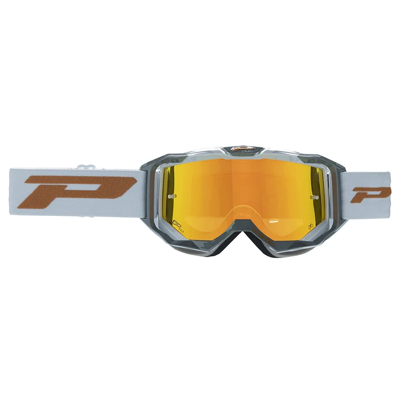 Masque-Lunettes Cross Progrip 3303 Fl Vista Multilayered Gris Fonce-Gris Ecran Miroir Orange Anti-Rayures-Anti U.V.-Anti-Buee (Homologué Ce-En-N° Ac-96025 Rev.2)