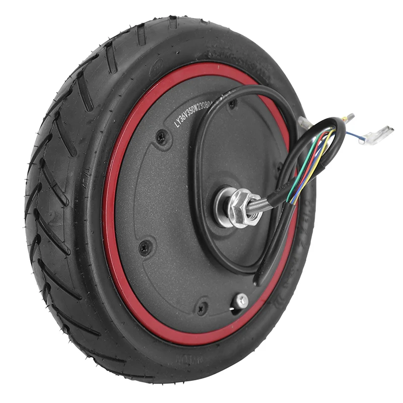 Moteur Trottinette Xiaomi Pro, Pro 2 36V 350W Noir Liseret Rouge (Complet Avec Roue Et Pneu 8.5 X2) -P2R-