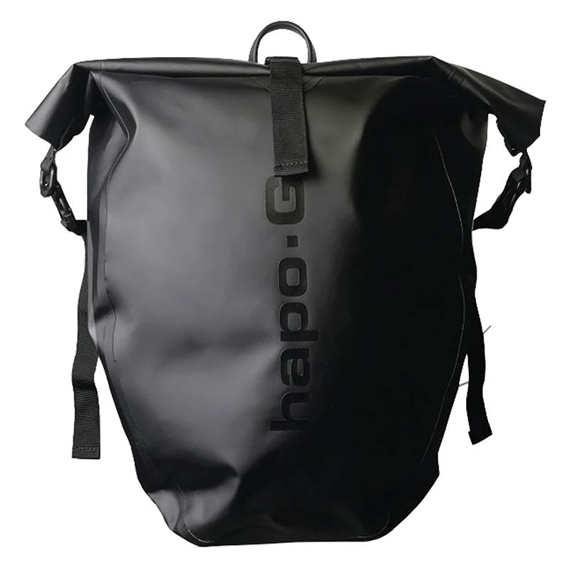 Sacoche Arrière Vélo Laterale Hapo.G Waterproof PVC 20L Noir (Vendu A L'Unite) - Fixation Crochets Sur Porte Bagage