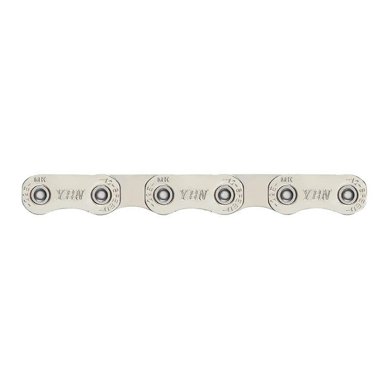 Chaîne Vélo 12V. VTT-VAE Ybn Flattop Argent Renforcé 136 Maillons Compatible Shimano Et Sram