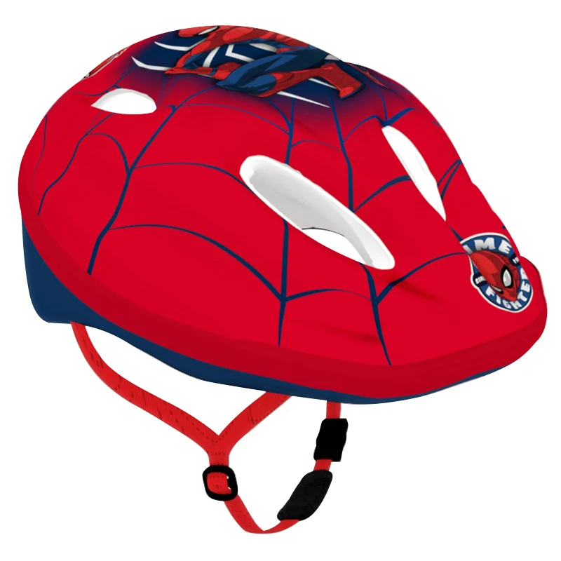 Casque Vélo Enfant Disney Spiderman Rouge Avec Molette Réglage Taille 52-56 (Vendu Sur Carte).