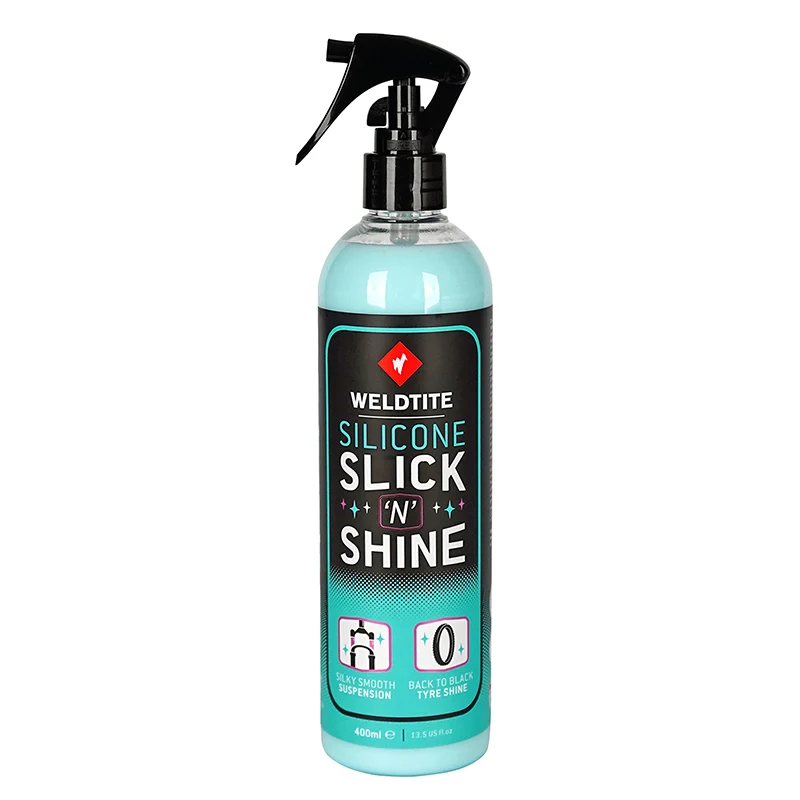 Nettoyant Vélo Weldtite Pour Fourche Et Pneu Silicone Slick N Shine (Spray 400Ml)